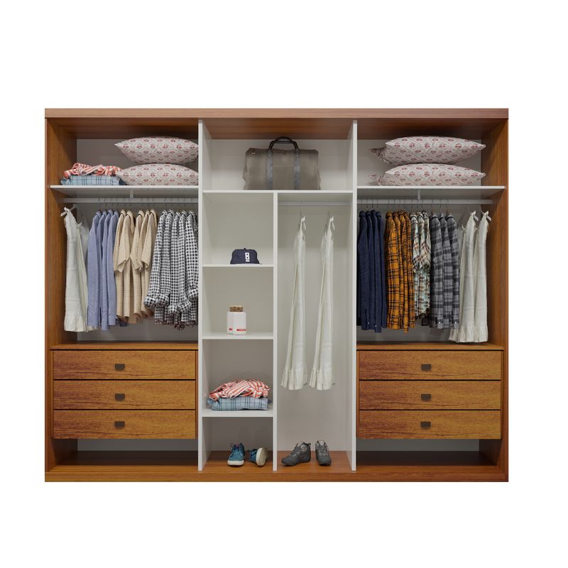 Guarda Roupa Casal Lisboa 6 Portas 6 Gavetas Bom Pastor Naturale Off Imagem 3