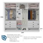 Guarda Roupa Casal Lisboa 6 Portas 6 Gavetas Bom Pastor Naturale Off Imagem 4