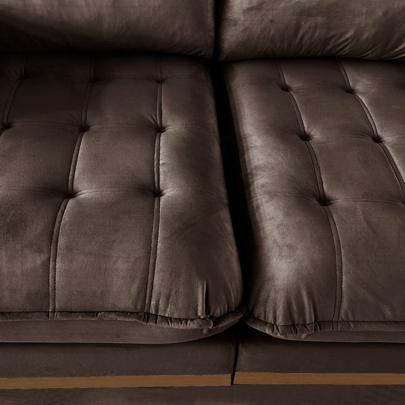 Sofá 2 Lugares 2,00m Retrátil e Reclinável Milano Bom Pastor Veludo Luxo Marrom Imagem 1