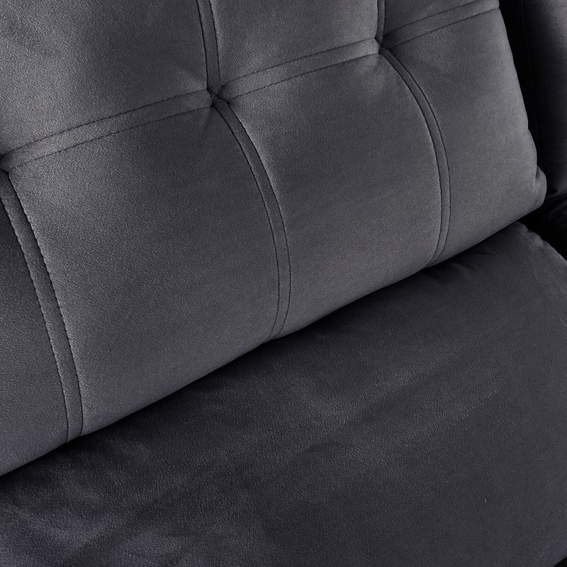 Sofá 2 Lugares 2,00m Retrátil e Reclinável Milano Bom Pastor Veludo Luxo Chumbo Imagem 5