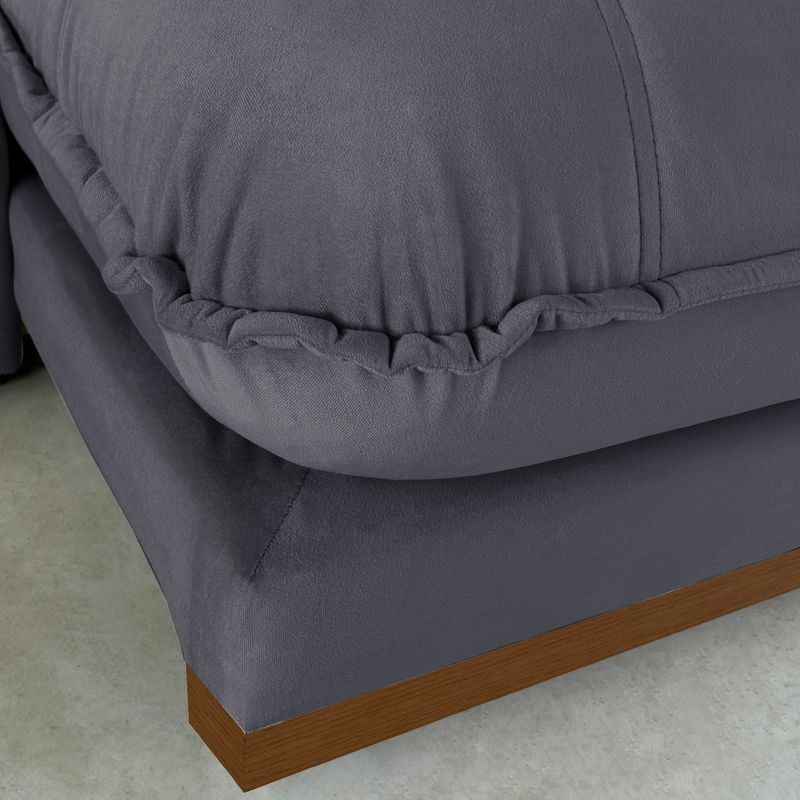 Sofá 2 Lugares 2,00m Retrátil e Reclinável Milano Bom Pastor Veludo Luxo Chumbo Imagem 1