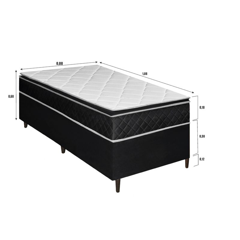 Colchão Solteiro D33 Paraiso com Box 088x188x48 Bom Pastor 088X188X48 M BCO (514-1/2040/2040(VG-621 Imagem 4
