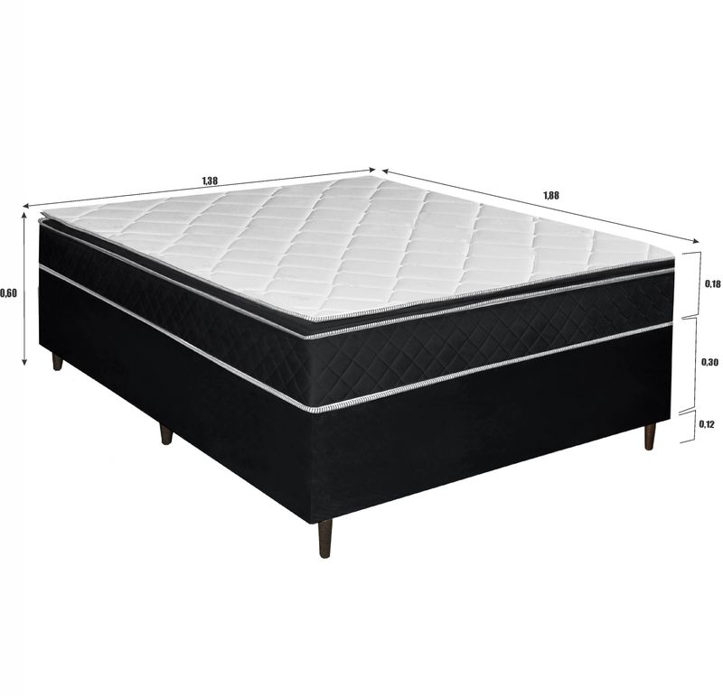 Colchão Casal D33 Paraiso + Base 138x188x48 Bom Pastor Imagem 5