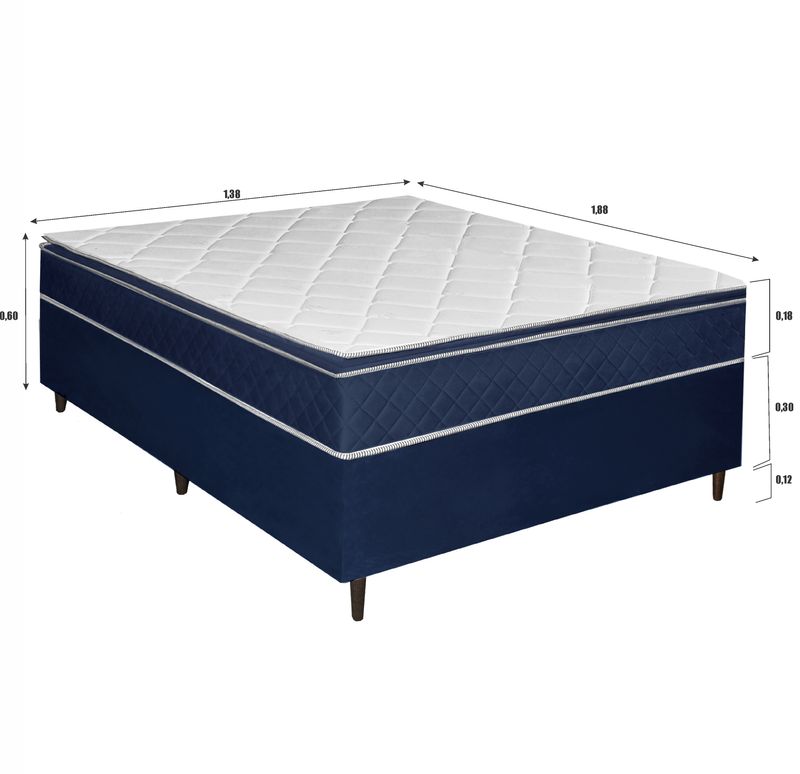 Colchão Casal D33 Magnus + Base 138x188x48 Bom Pastor Imagem 5
