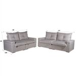 Sofá 3 e 2 Lugares Tera Bom Pastor Linho Cinza Imagem 3