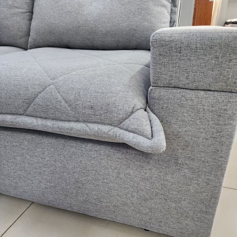 Sofá 2 Lugares 1,90m 2 Lugares Tera Bom Pastor Linho Cinza Imagem 5
