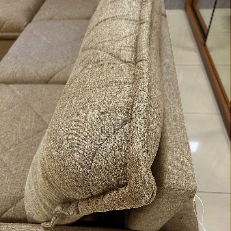 Sofá 2 Lugares 1,90x1,90m Canto Tera Plus Bom Pastor Linho Bege Imagem 2