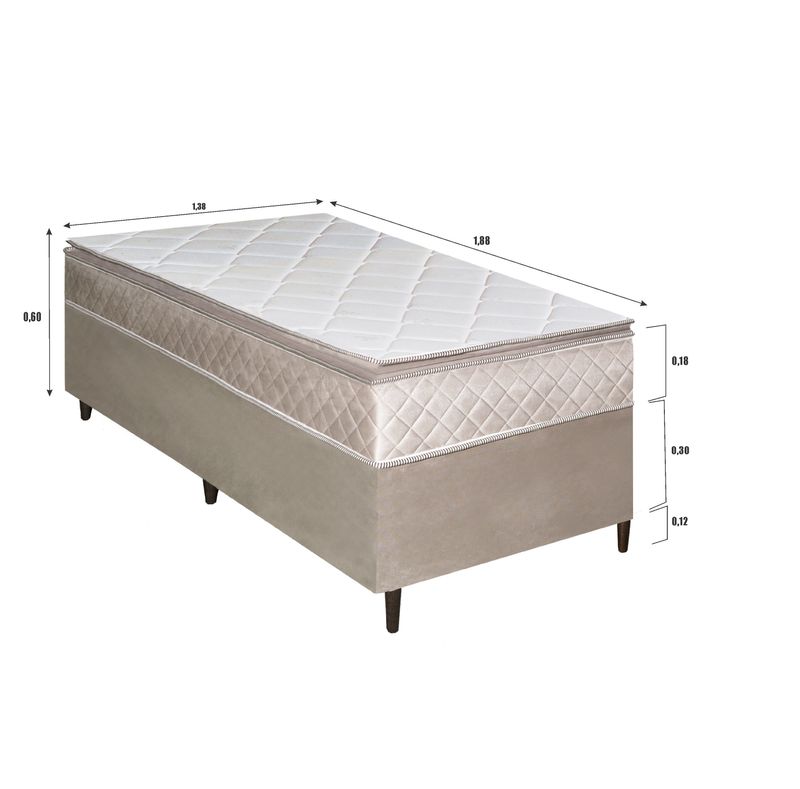Colchão Solteiro D33 Platinum + Base 088x188x48 Bom Pastor Imagem 4