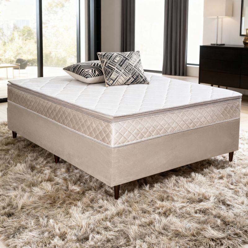 Colchão Casal D33 Platinum + Base 138x188x48 Bom Pastor Imagem 1