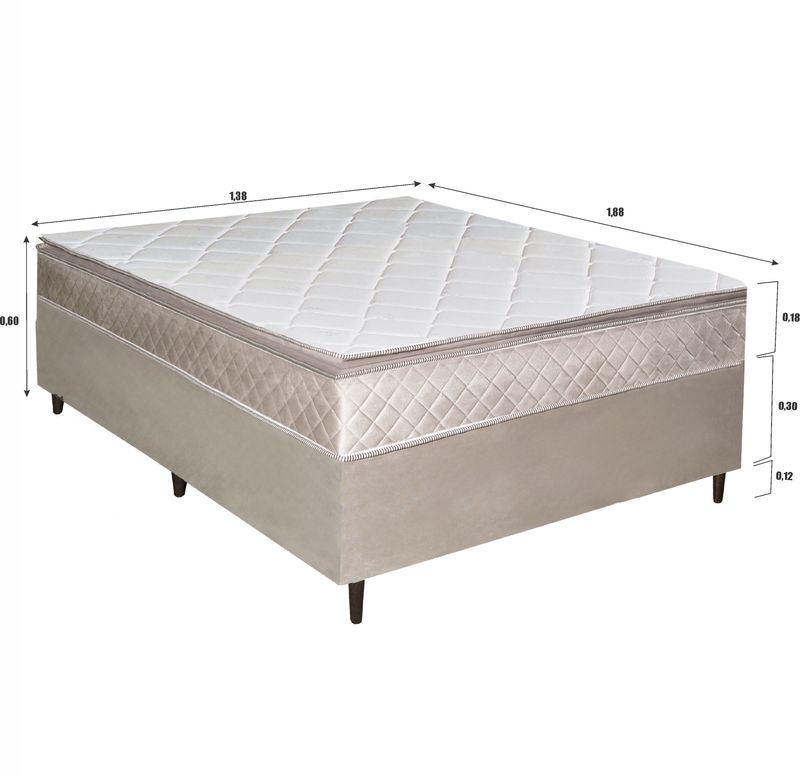Colchão Casal D33 Platinum + Base 138x188x48 Bom Pastor Imagem 5