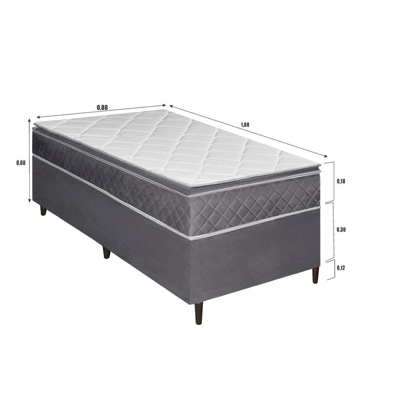 Colchão Solteiro D33 Sonho + Base 088x188x48 Bom Pastor Imagem 5
