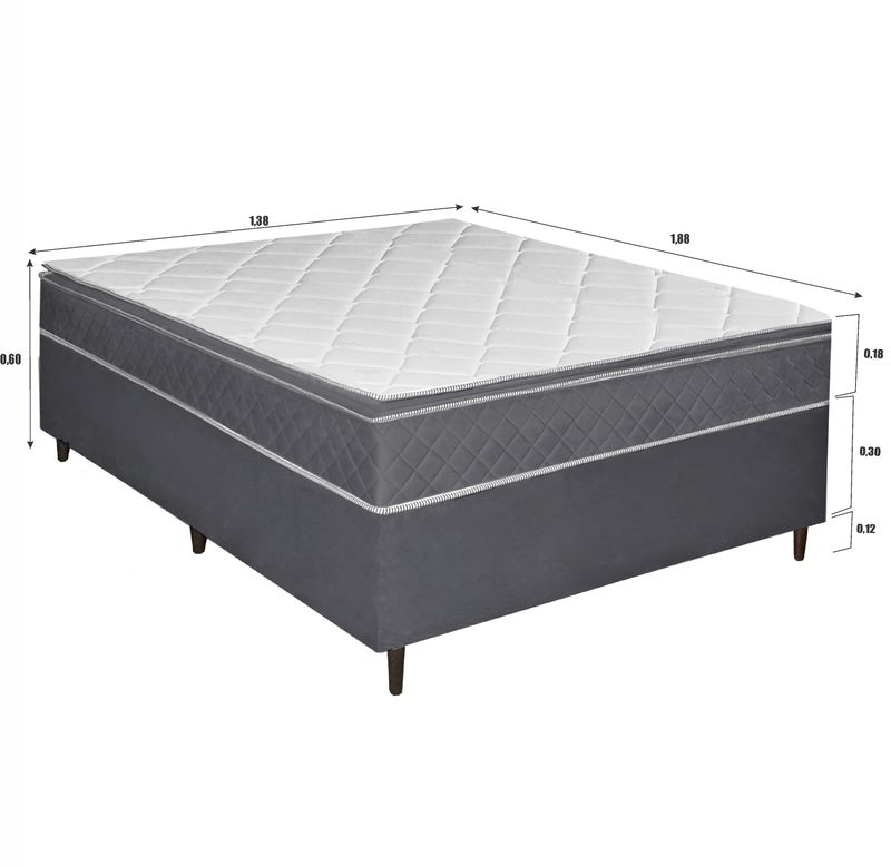Colchão Casal D33 Sonho + Base 138x188x48 Bom Pastor Imagem 4
