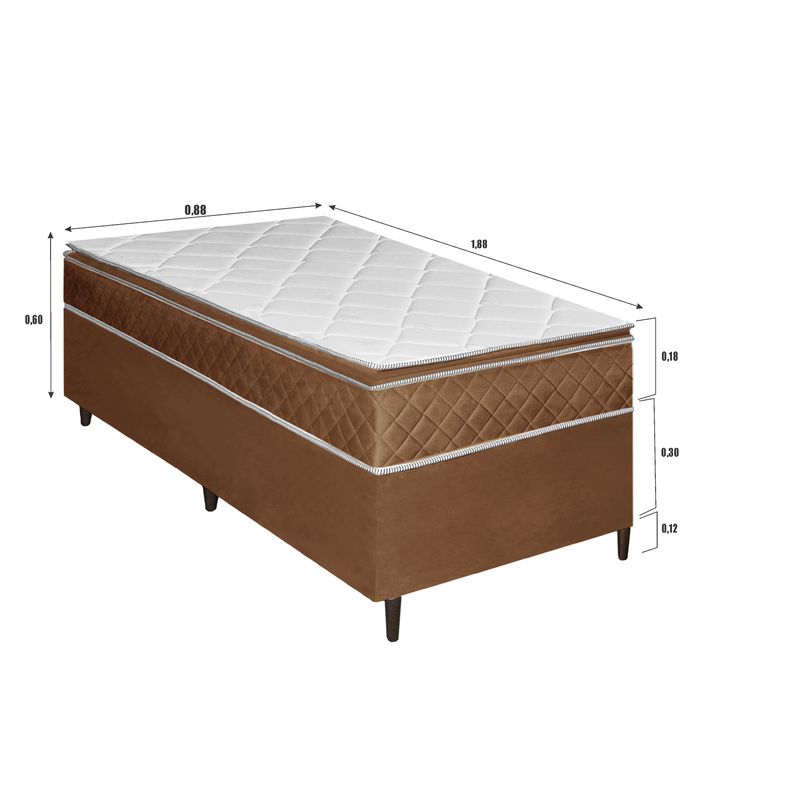 Colchão Solteiro D33 Bella + Base 088x188x48 Bom Pastor Imagem 5