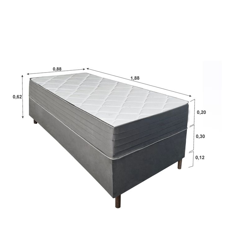 Colchão Solteiro Molas Ensacadas Elegancia + Base 088x188x50 Bom Pastor Imagem 5