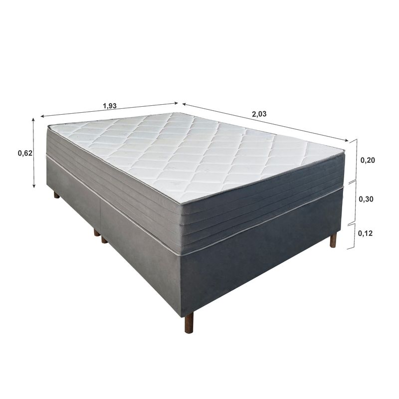 Colchão King Molas Ensacadas Elegancia + Base 193x203x62 Bom Pastor Imagem 5