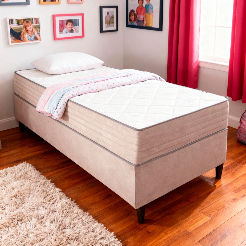 Colchão Solteiro Molas Ensacadas Aurora + Base 088x188x62 Bom Pastor Imagem 4