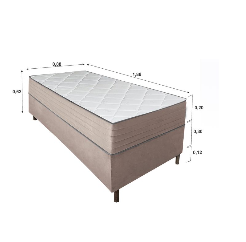 Colchão Solteiro Molas Ensacadas Aurora + Base 088x188x62 Bom Pastor Imagem 5
