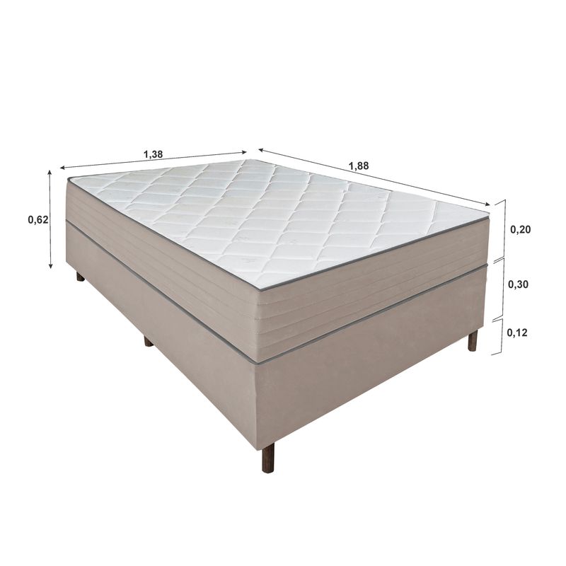 Colchão Casal Molas Ensacadas Aurora + Base 138x188x62 Bom Pastor Imagem 5
