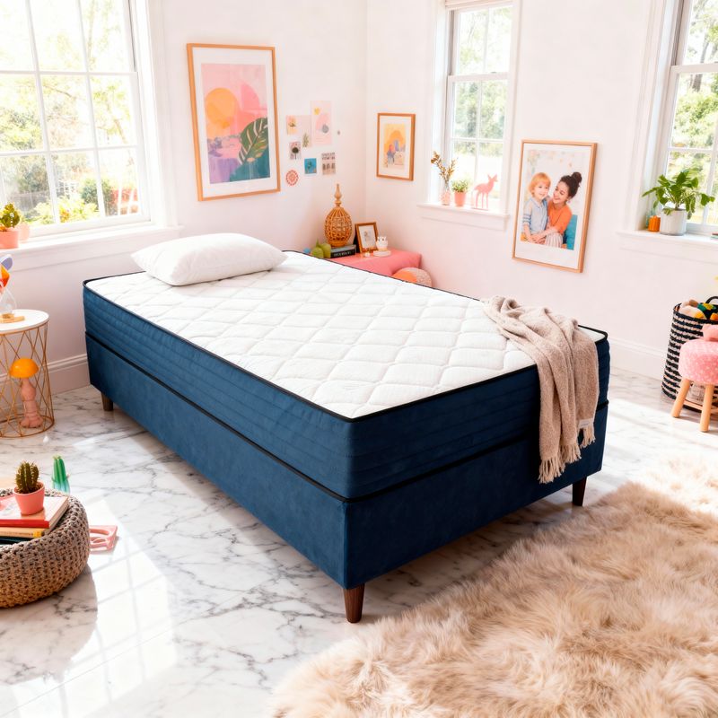 Colchão Solteiro Molas Ensacadas Imperial + Base 088x188x62 Bom Pastor Imagem 1