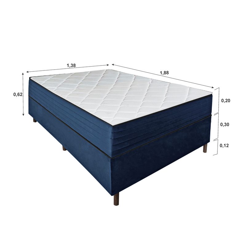 Colchão Casal Molas Ensacadas Imperial + Base 138x188x62 Bom Pastor Imagem 5