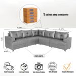 Sofá 5 Lugares 2,57x2,57m Canto Essenza Luxo Bom Pastor Castor Imagem 2