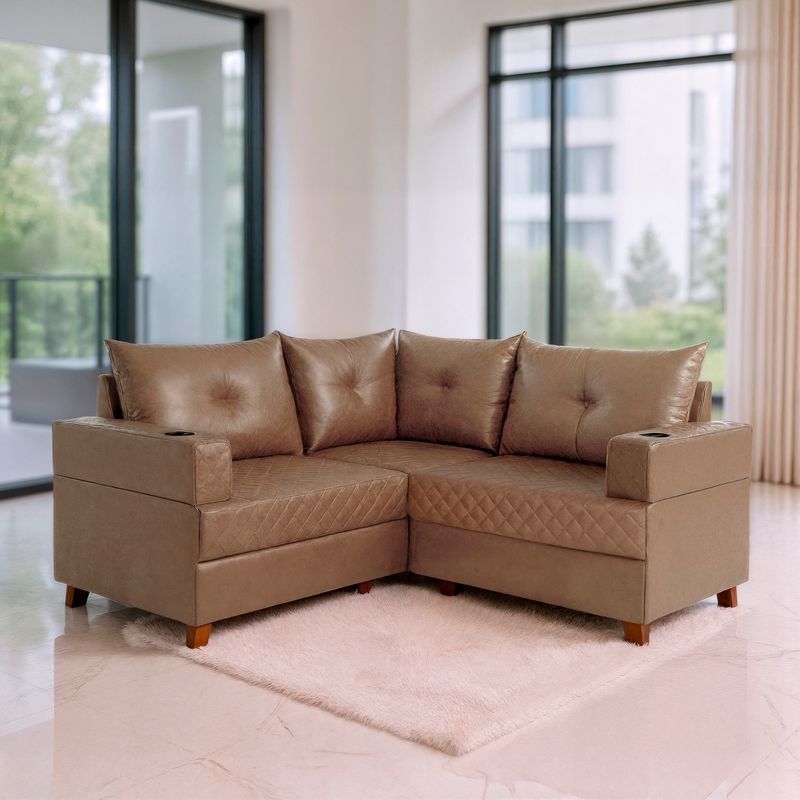 Sofá 4 Lugares 1,77x1,77m Canto Essenza Plus Bom Pastor Castor Imagem 1