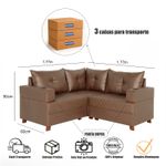 Sofá 4 Lugares 1,77x1,77m Canto Essenza Plus Bom Pastor Castor Imagem 2