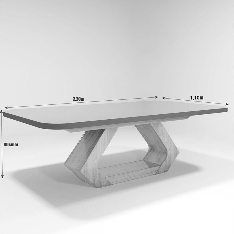 Sala de Jantar 220x110 Lottus 8 Cad Ame/Bege Bom Pastor Imagem 2