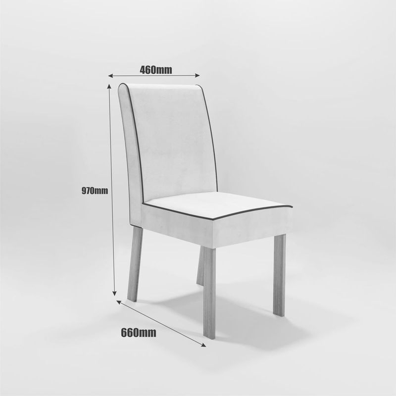 Sala de Jantar 220x110 Lottus 8 Cad Naturale/Cinza Bom Pastor Imagem 1