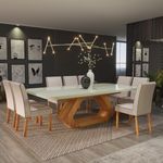 Sala de Jantar 220x110 Lottus 8 Cad Naturale/Bege Bom Pastor Imagem 3
