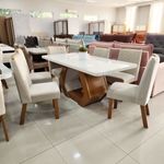 Sala de Jantar 160x80 Lottus MDF/Vidro 6 Cadeiras Bom Pastor Naturale/Bege Imagem 5