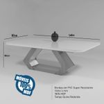 Sala de Jantar 160x80 Lottus MDF/Vidro 6 Cadeiras Bom Pastor Naturale/Cinza Imagem 2