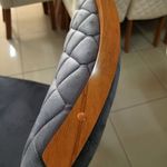 Sala de Jantar 196x90 Mel MDF/Vidro OFF 6 Cadeiras Bom Pastor Nat/Cinza Imagem 4