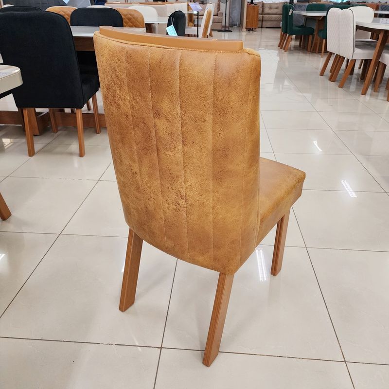 Sala de Jantar 90x90 Mavie MDF/Vidro 4 Cadeiras Bom Pastor COM VIDRO-OFF WHITE/TEC-9101 TP-BD-OFF/BS-NATURALE Imagem 4