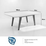 Sala de Jantar 180x90 Mavie MDF/Vidro Off 6 Cadeiras Caramelo Bom Pastor Imagem 10