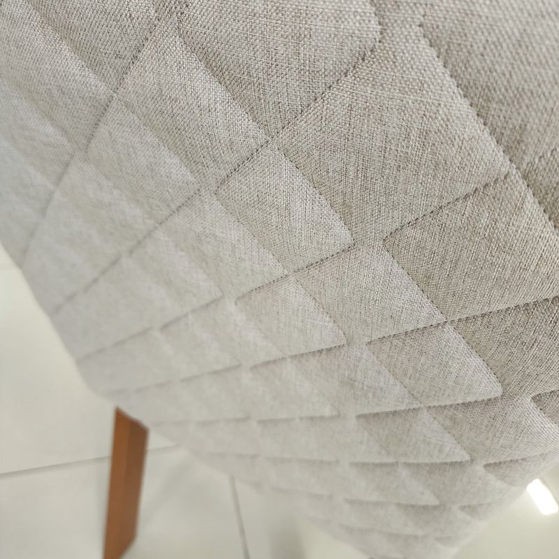 Sala de Jantar 180x90 Mavie MDF/Vidro 6 Cadeiras Bom Pastor COM VIDRO-OFF WH/TEC-3011/3031 TP-BD-OFF/BS-NATURALE Imagem 5