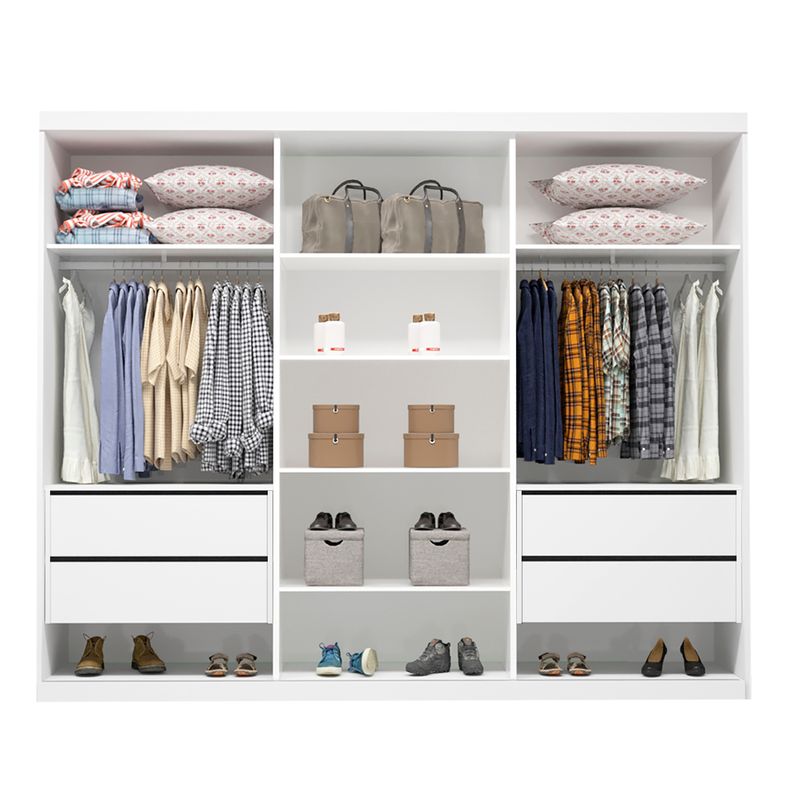 Guarda Roupa Casal Fusion 3 Portas 4 Gavetas Branco Imagem 3