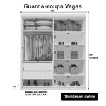 Guarda Roupa Solteiro 100% MDF Vegas Bom Pastor Branco Imagem 1