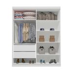 Guarda Roupa Solteiro 100% MDF Vegas Bom Pastor Branco Imagem 3