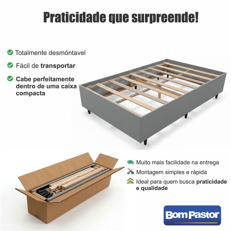 Colchão Casal Molas Ensacadas + Base Turim 138x188x72 Bom Pastor 138X188X55 M BCO(CIR/2040/2036(HOR2-1380 Imagem 1