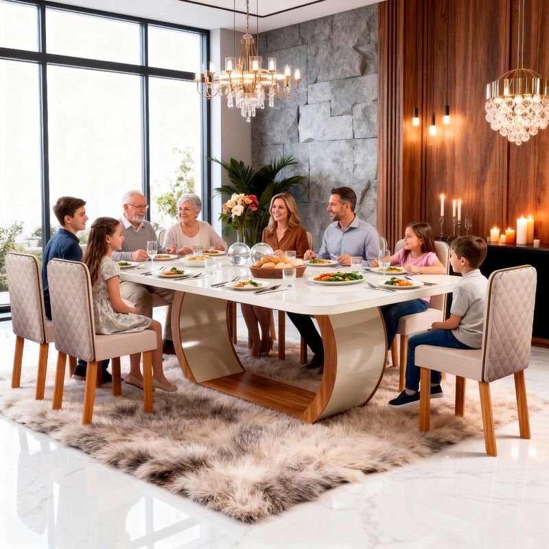 Sala de Jantar 220x110 Stone Nogal/Off BP Linho Off Bom Pastor Imagem 13