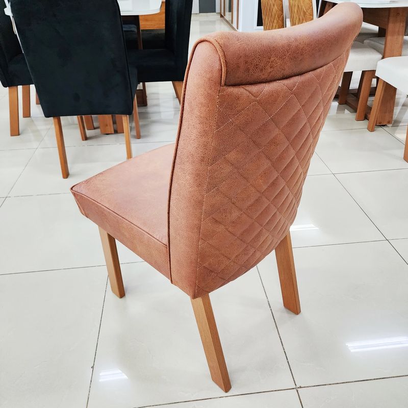 Sala de Jantar 220x110 Stone 8 Cadeiras Bom Pastor COM VIDRO-GRAFITE/TEC-9103 TP-BD-GRAFITE/BS-NOGAL BP Imagem 9