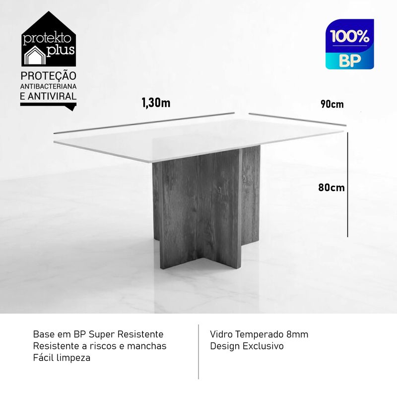 Sala de Jantar 120x80 Stilo Cad. Ayla Linho Off Bom Pastor Imagem 5