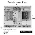 Guarda-Roupa Casal Urban 3 Portas Naturale/off Bom Pastor Imagem 4