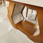 Sala de Jantar 160x80 Lottus MDF/Vidro 6 Cadeiras Bom Pastor Naturale/Cinza Imagem 4